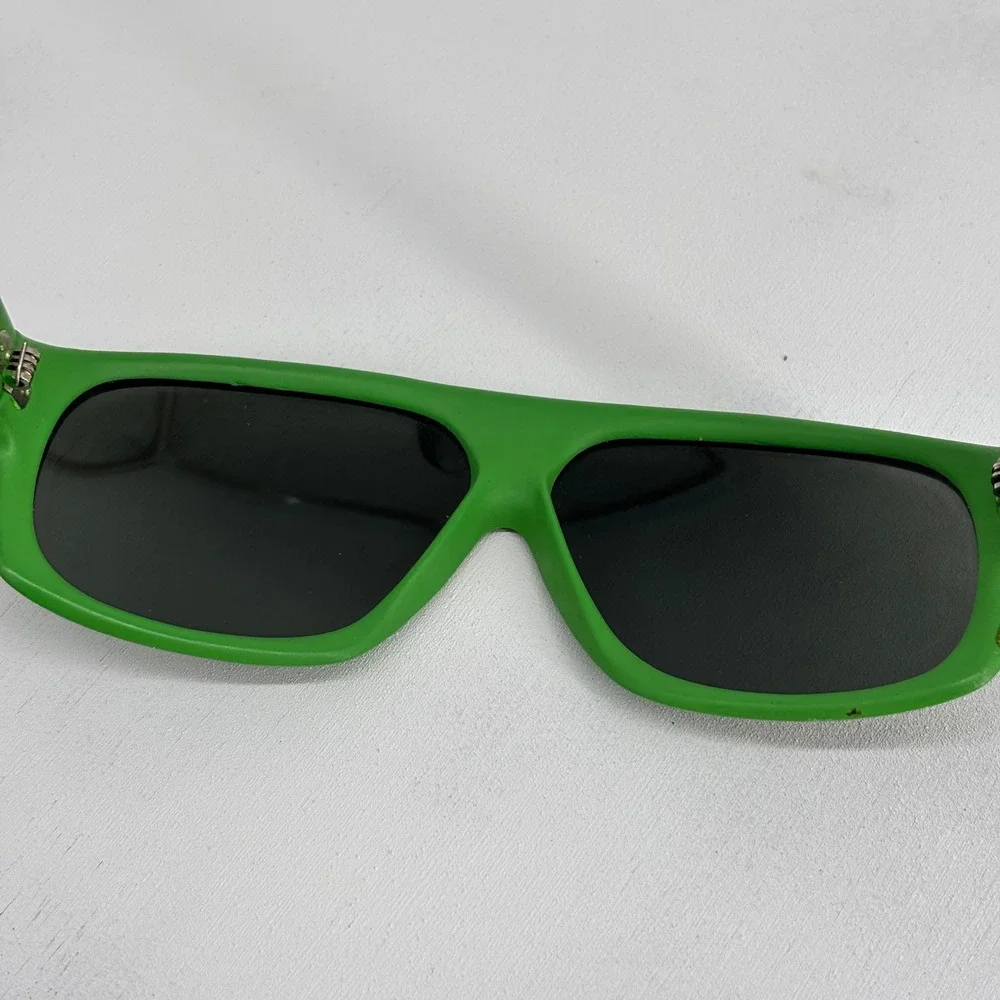 VTG Aviator Sunglasses Mens OS Green Good Japan 359 Flat Top Shield